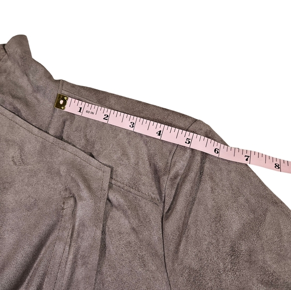 Kut From The Kloth Faux Seude Zip Up Jacket, Grey, Medium - Picture 15 of 16
